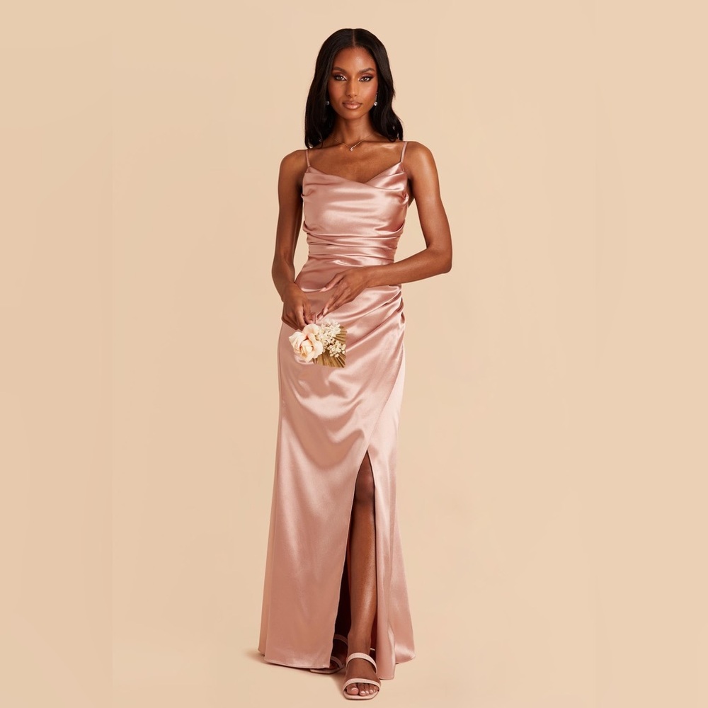 NWT BIRDY GREY Lydia Dress size XXL‎ Shiny Satin Rose Gold MAXI GOWN BRIDESMAID